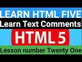 Learn HTML ll Html Comments ll Lesson Twenty One ll Oxford Academy