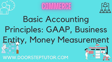 Basic Accounting Principles: GAAP, Business Entity, Money Measurement | Commerce