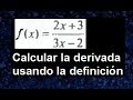 derivadas utilizando la definición, hallar la derivada usando limites, ejemplos