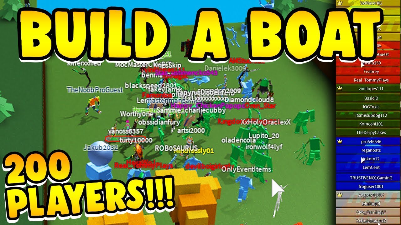 Build A Boat 200 Player Servers Youtube - roblox login error irobux group