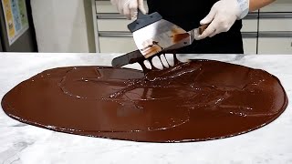 돌판에서 수제 초콜릿 만드는 과정 - 카카오에서 초콜릿으로 - making handmade chocolate from cacao - korean street food