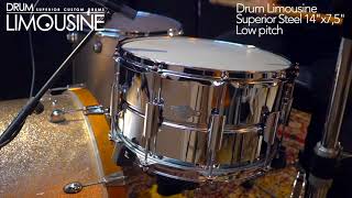 DRUM LIMOUSINE SUPERIOR STEEL SNAREDRUM 14″ X 7½” SOUND DEMONSTRATION