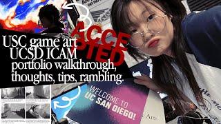 ACCEPTED USC game art/UCSD ICAM transfer portfolio + stats/process/thoughts 🦖🛸