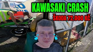 MOTORKOU ZPŮSOBIL ŠKODU NA MAJETKU ZA 72.000 KČ | KAWASAKI BIG CRASH