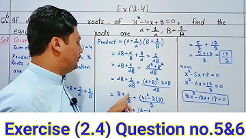 Kpk maths class 10th ex 2.4 question no 5%6 || Maths class 10 chapter 2 kpk textbook maths