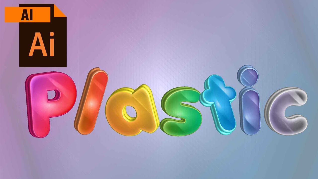 Create a Fun 3D Plastic Text Effect using Adobe Illustrator CC Full