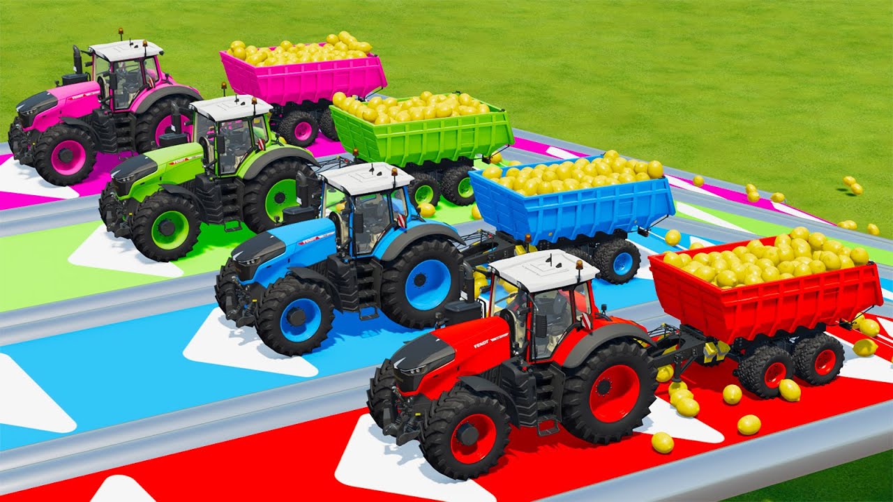 LOAD AND TRANSPORT LEMONS WITH FENDT TRACTORS Farming Simulator 22