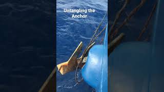How to remove a cable tangle in a ship’s anchor