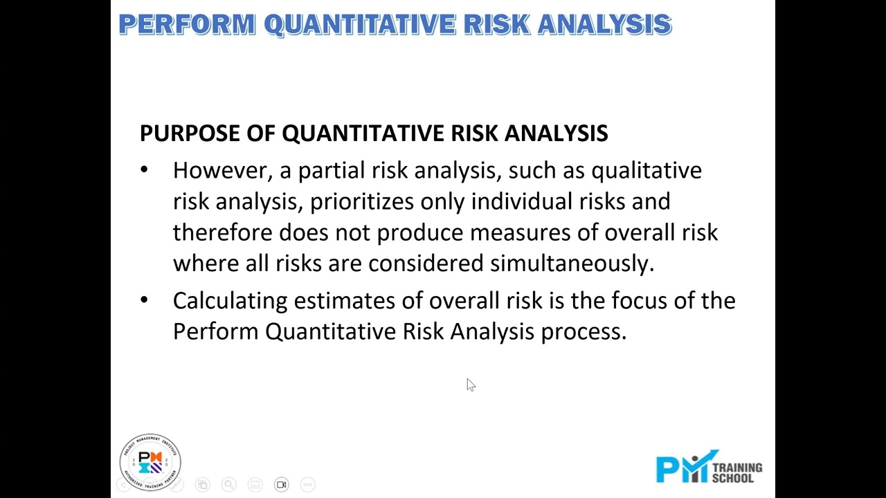 PMI RMP Jan 2023 Module 04 Session 05 RM Lifecycle   Quantitative Risk Video 28 of 30