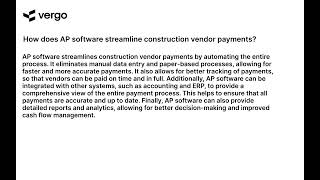 Streamlining Construction Vendor Payments with AP Software