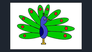 How to draw Simple Drawing / easy peacock drawing by using "3" / Ms Paint Art - Creator Work Space.