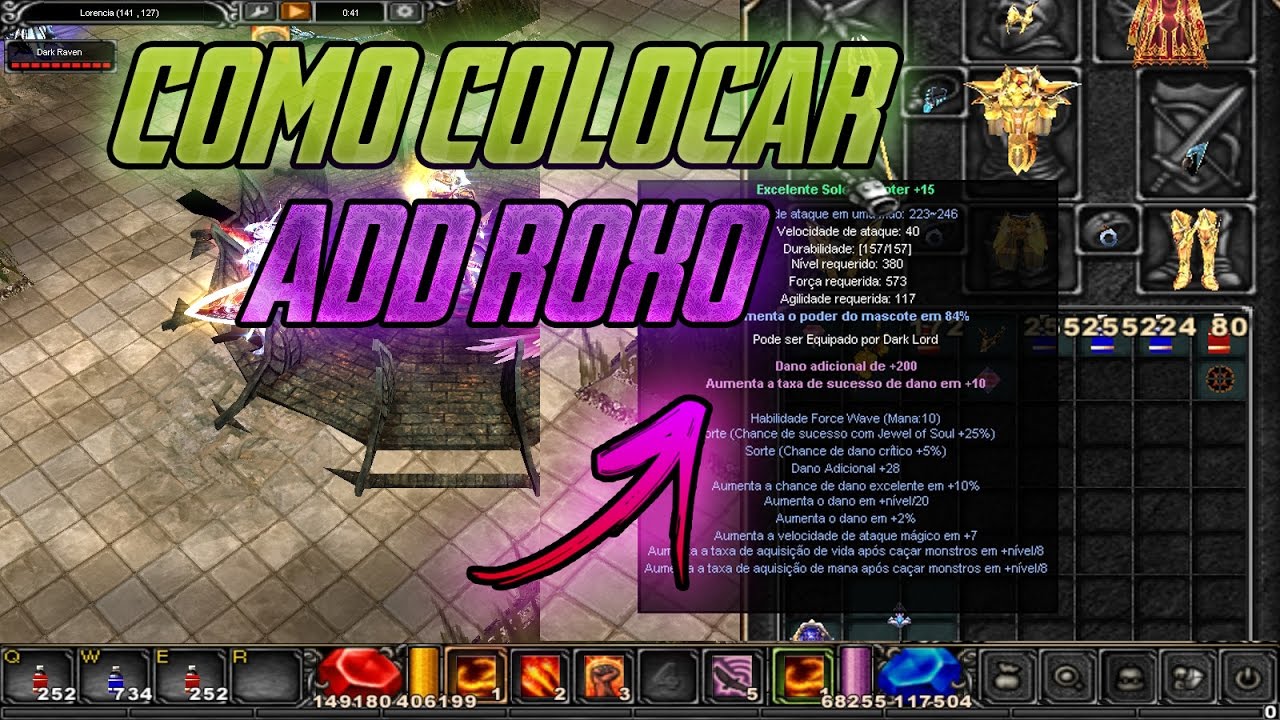 Mu Online - Como colocar add roxo nos set [MuBrGames] #10 - YouTube