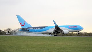 Thomson Airways | 767-304ER | G-OBYH | Landing At Manchester Airport | HD Thomson Airways | 767-304ER | G-OBYH | Landing At Manchester Airport | HD