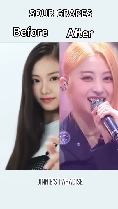 Sour grapes before vs after #garam #yunjin #chaewon #kazuha #eunchae #sakura #leeserafim