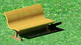 AutoCAD 3D Model Wooden Park Bench Modeling Training - QasimCAD