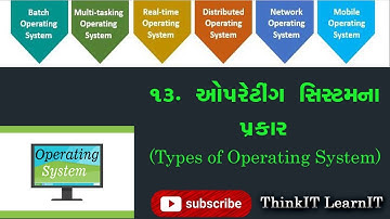 13#  Types of Operating System | ઓપરેટીંગ સિસ્‍ટમના પ્રકાર