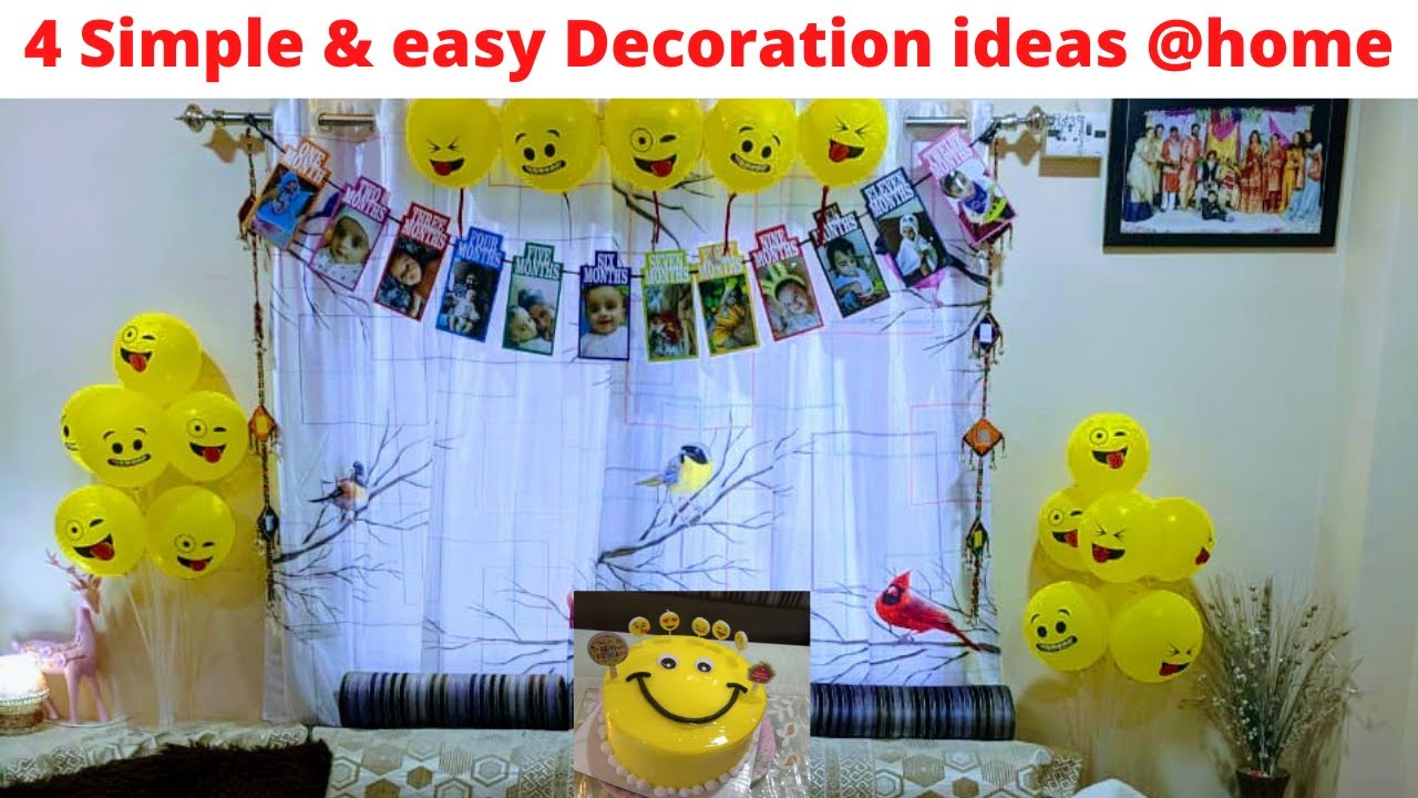 Surprise party decoration ideas at home | Birthday Decoration | Balloons Decoration | Smiley theme