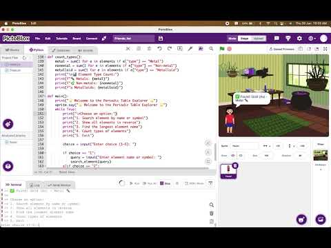Periodic Table Explorer | Python Editor | PictoBlox