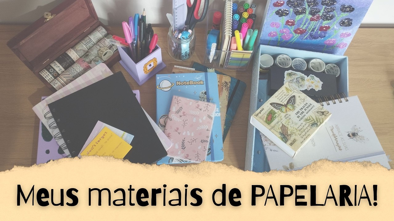 TOUR pelos meus itens de PAPELARIA: cadernos, adesivos, estojo e muito mais! 📝✨