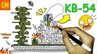 Cara Menggambar Tank KB 54 (Gerand) - Kartun tentang Tank [Part 2]