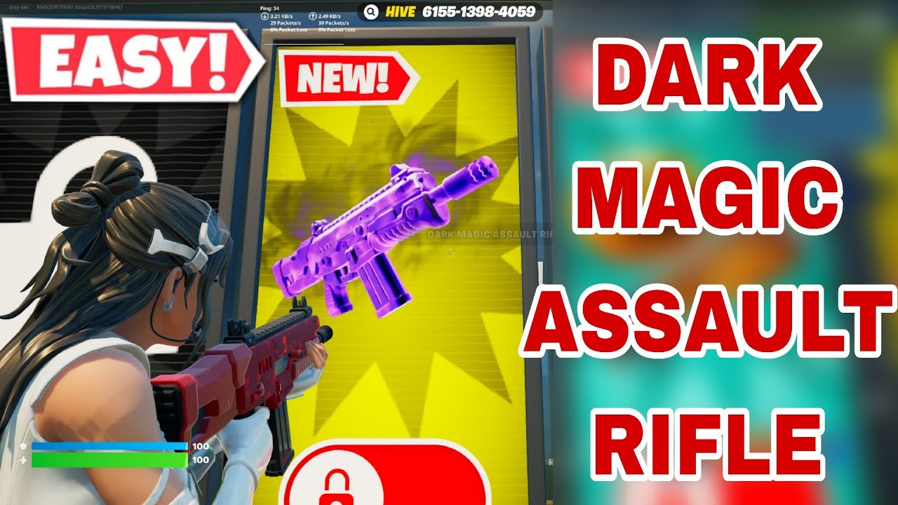 How to get DARK MAGIC ASSAULT RIFLE in 1v1 with every gun fortnite map