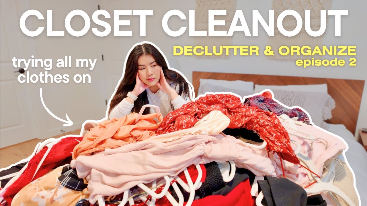 TRYING ON *EVERYTHING* IN MY CLOSET (extreme closet cleanout ...