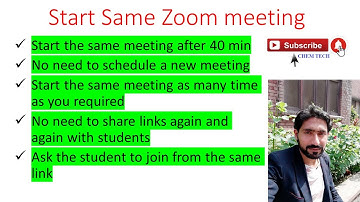 Start already scheduled meeting on Zoom for 1 hour| 3-hour class| No need to schedule new meeting|