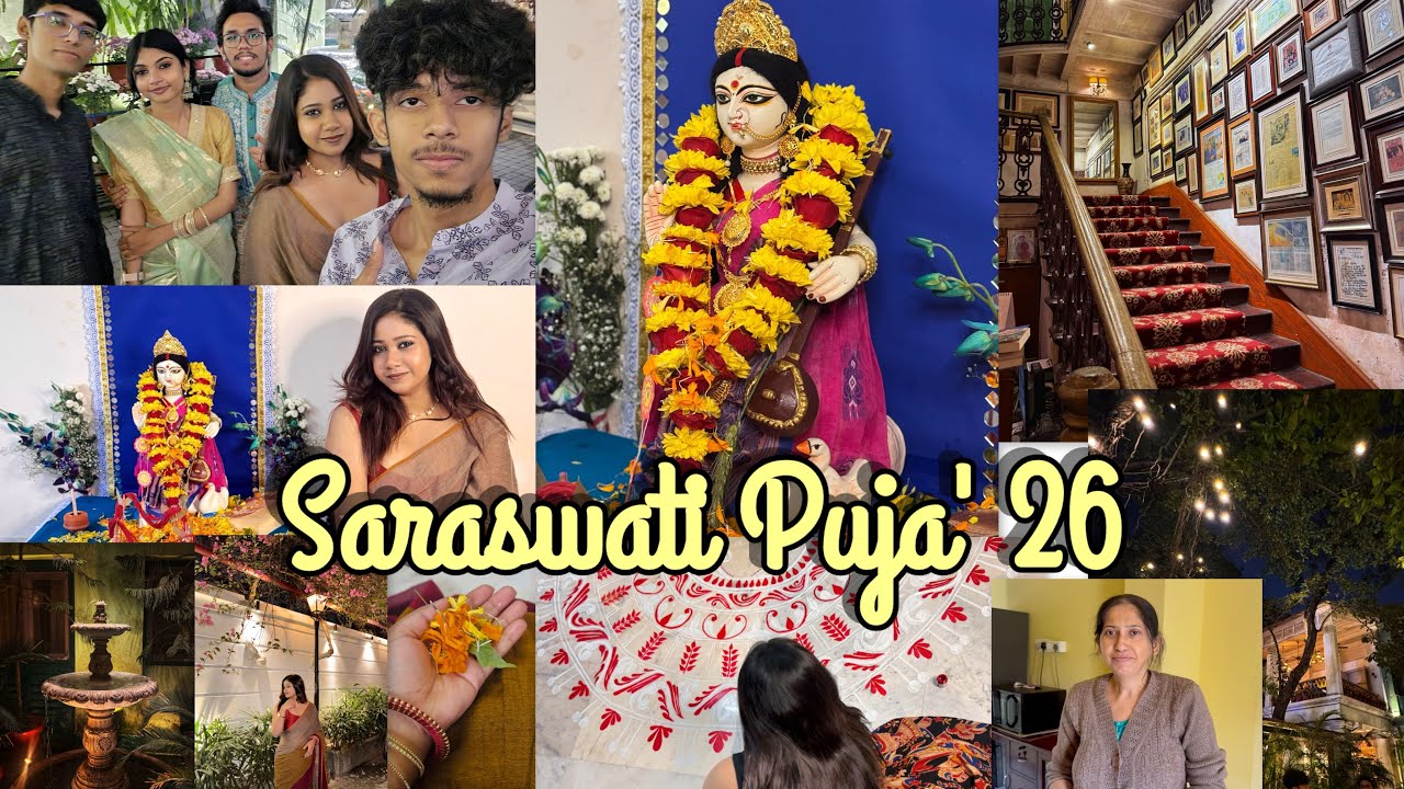 Saraswati Puja 2026🌼| Puja, Family & Cafe Chaos!