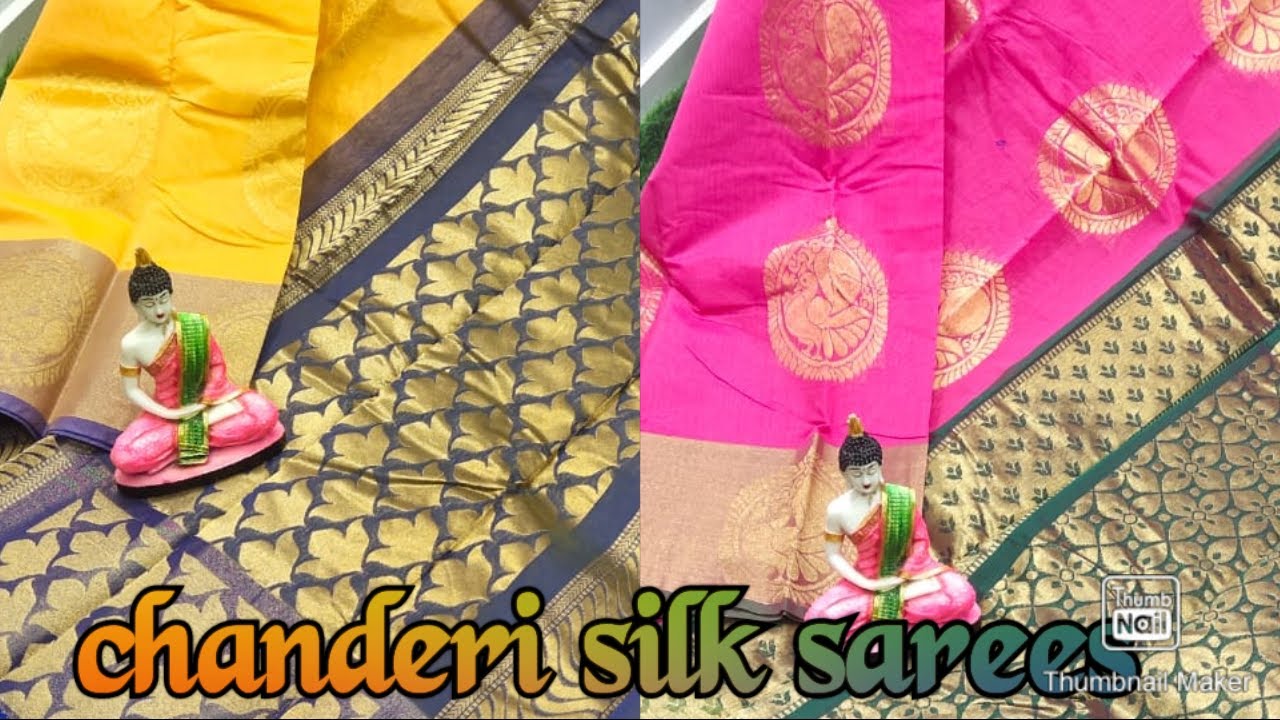 Chanderi peacock butta sarees |Peacock  design  sares|M S Craft and Vlog