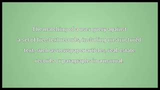 Document retrieval Meaning