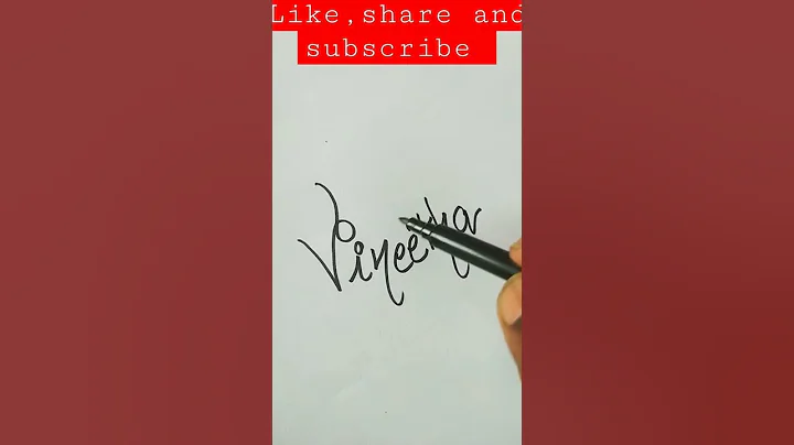 learn how to write #Vineetha name in #calligraphy .#shorts