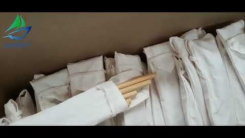 Ống hút tre đựng trong túi vải