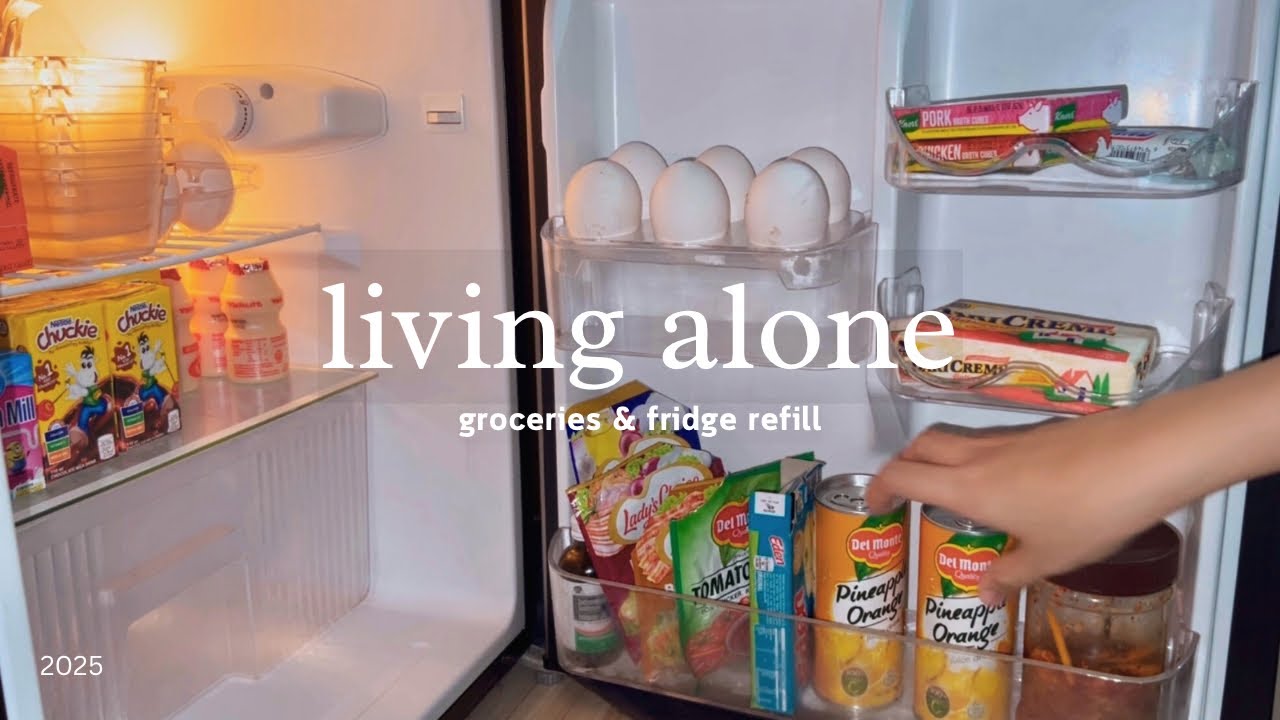 living alone in the Philippines — fridge refills, organizing groceries & adulthood realizations 👩 