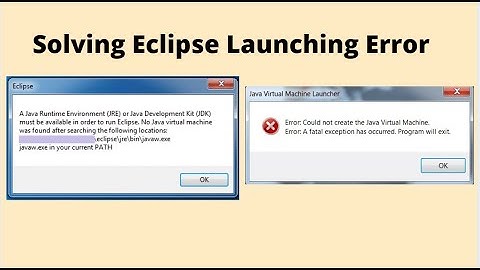 Could not create java virtual machine || JRE & JDK Not Found error || Eclipse Launching Error