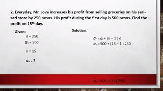 Math 10 Week 5 Solve Problems Involving Sequences