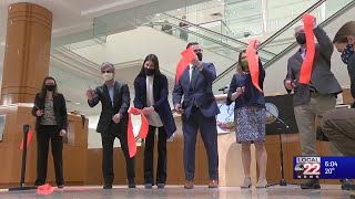 Ribbon-cutting ceremony marks the official opening of Burlington High School's temporary home