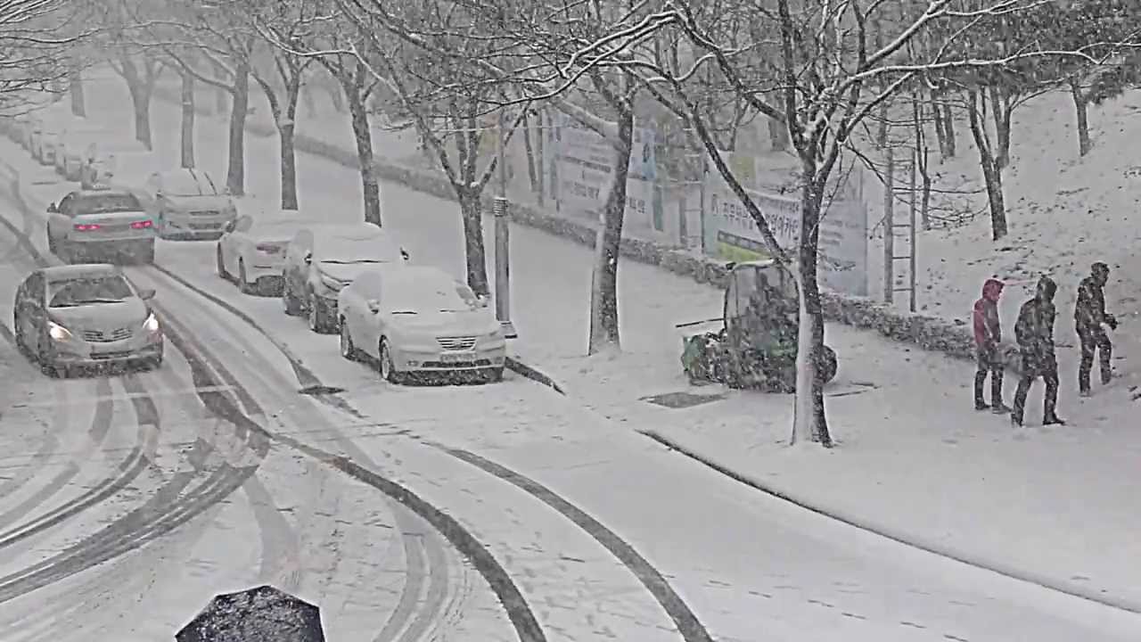 Snow in korea - YouTube
