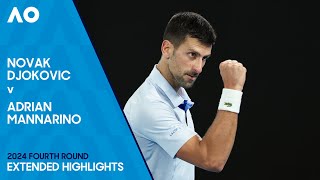 Novak Djokovic v Adrian Mannarino Extended Highlights | Australian Open 2024 Fourth Round
