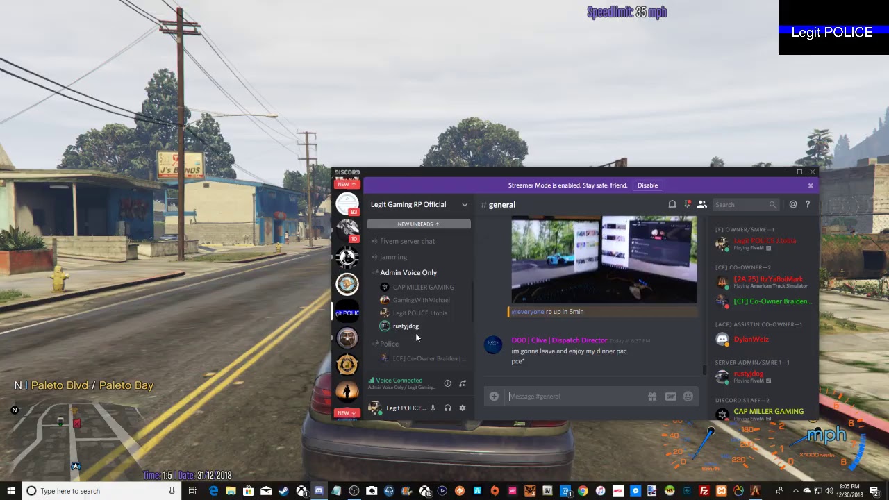 Legit Gaming RP on duty ADMIN - YouTube