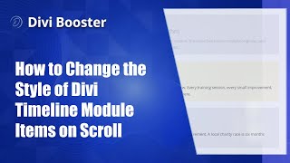 How to Change the Style of Divi Timeline Module Items on Scroll