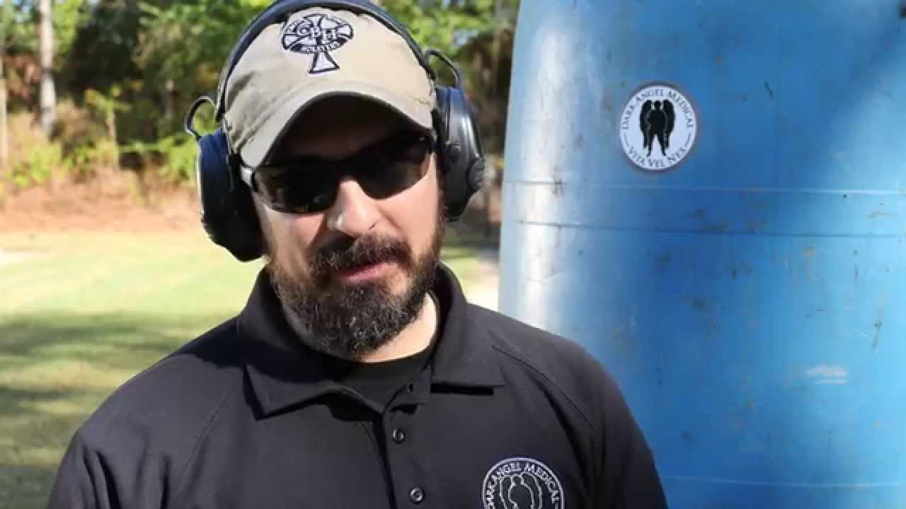 Kerry Davis of Dark Angel Medical talks about how to render self aid while in a gun fight.