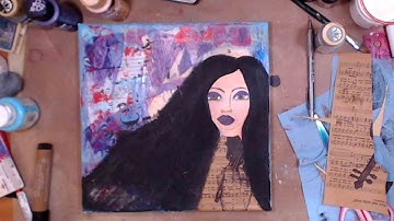 Mixed Media Canvas #mixedmediaarttutorials #tutorials #kellydonovan #knittingandthings