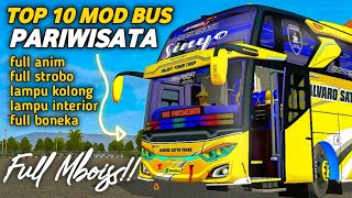 Full Mboiss!! TOP 10 MOD BUS PARIWISATA | MOD BUSSID