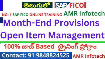 SAP FICO Month End Provisions -  Open Item Management method in Telugu
