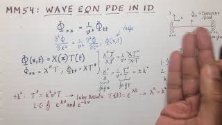 MM54: wave equation PDE in 1 dimension