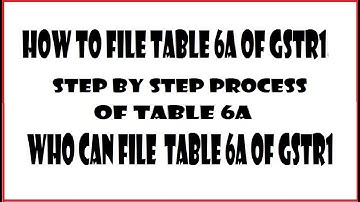 Why & How to file table 6A of GSTR1