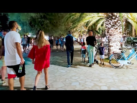 NIGHT WALK ON THE SEA. S.BENEDETTO del Tronto Italy - 4k Walking Tour around the City - Travel Guide