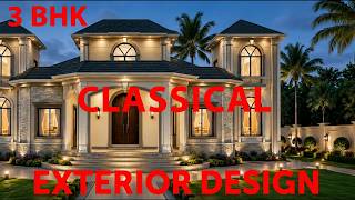 Beautiful & Luxury Brand New Classical Home Exterior Design with 3 BHK.