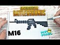 М-16  АВТОМАТ ! РИСУНКИ ПО КЛЕТОЧКАМ ! КАК НАРИСОВАТЬ PIXEL ART M-16  rifle