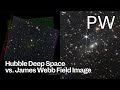 Hubble Deep Space vs. James Webb Field Image